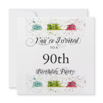 Personalized 90th Birthday Party Invitations