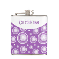 Personalized Abstract Lavender Polka Dots Flasks