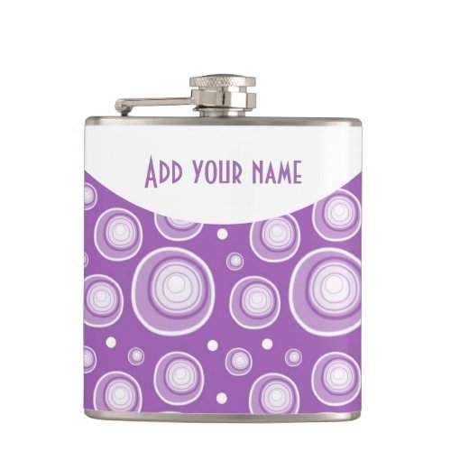 Personalized Abstract Lavender Polka Dots Flasks