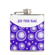 Personalized Abstract Purple Polka Dots Hip Flasks