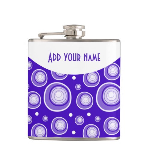 Personalized Abstract Purple Polka Dots Hip Flasks