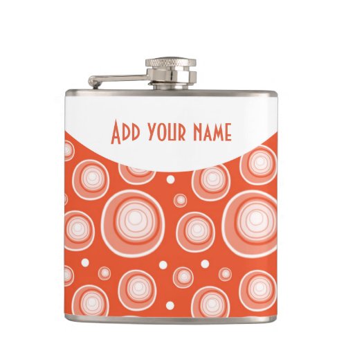 Personalized Abstract Red Polka Dots Hip Flask