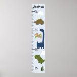 Personalized Adorable Dinosaur Growth Chart Poster