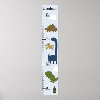 Personalized Adorable Dinosaur Growth Chart