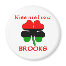 Personalized African American Kiss Me I'm Brooks magnets