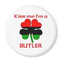 Personalized African American Kiss Me I'm Butler magnets