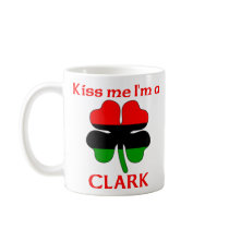 Personalized African American Kiss Me I'm Clark mugs