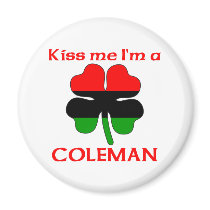 Personalized African American Kiss Me I'm Coleman magnets