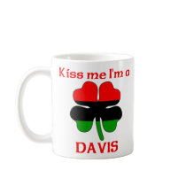 Personalized African American Kiss Me I'm Davis mugs