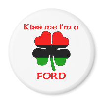 Personalized African American Kiss Me I'm Ford magnets