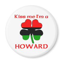 Personalized African American Kiss Me I'm Howard magnets