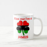 Personalized African American Kiss Me I'm James Mug