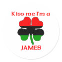Personalized African American Kiss Me I'm James stickers