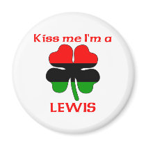 Personalized African American Kiss Me I'm Lewis magnets