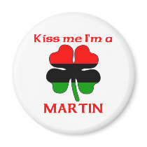 Personalized African American Kiss Me I'm Martin magnets
