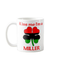 Personalized African American Kiss Me I'm Miller mugs