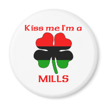 Personalized African American Kiss Me I'm Mills magnets