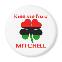 Personalized African American Kiss Me I'm Mitchell magnets