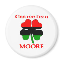 Personalized African American Kiss Me I'm Moore magnets