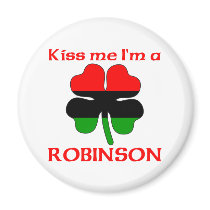 Personalized African American Kiss Me I'm Robinson magnets