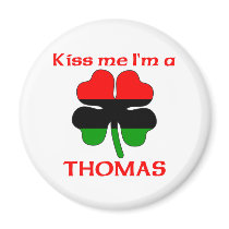 Personalized African American Kiss Me I'm Thomas magnets