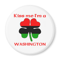 Personalized African American Kiss Me I'm Washingt magnets