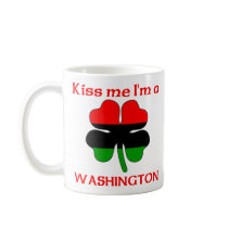 Personalized African American Kiss Me I'm Washingt mugs