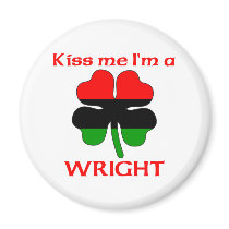 Personalized African American Kiss Me I'm Wright magnets