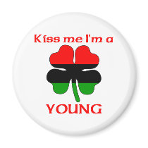 Personalized African American Kiss Me I'm Young magnets