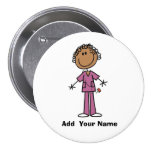Personalized African American Nurse  Button