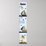 Personalized Ahoy Mate/Sailboat/Whale Growth Chart Print