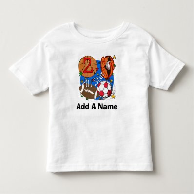 Personalized All Star Sports 2nd Birthday Tshirt