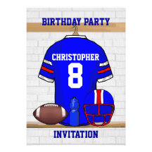 Personalized American Football Grid Iron jersey Invitation