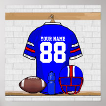 Personalized American Football Grid Iron jersey Poster