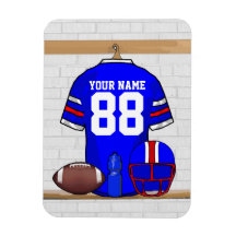 Personalized American Football Grid Iron jersey Rectangle Magnet