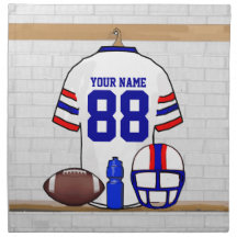 Personalized American Football Grid Iron WRB Cloth Napkins