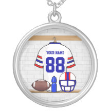 Personalized American Football Grid Iron WRB Necklaces