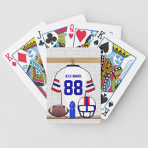 Personalized American Football Grid Iron WRB Bicycle Poker Cards
