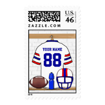 Personalized American Football Grid Iron WRB Stamps