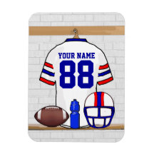 Personalized American Football Grid Iron WRB Rectangle Magnet