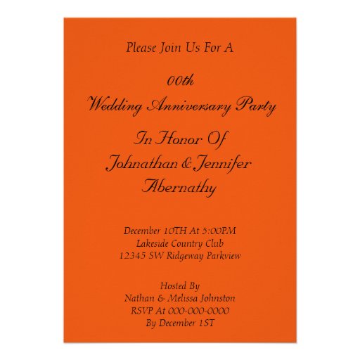 Personalized Anniversary Party Invitation