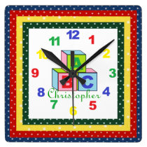 Personalized (ANY NAME) Child's Clock w/Numbers