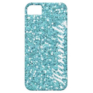 custom-glitter-iphone5-case Personalized Aqua Glitter IPhone5 Case iPhone 5 Case