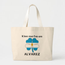 Personalized Argentinian Kiss Me I'm Alvarez Canvas Bags