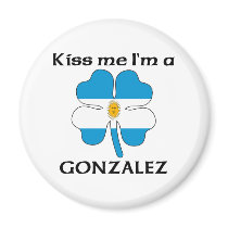 Personalized Argentinian Kiss Me I'm Gonzalez magnets