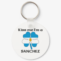 Personalized Argentinian Kiss Me I'm Sanchez keychains