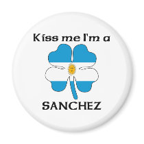 Personalized Argentinian Kiss Me I'm Sanchez magnets