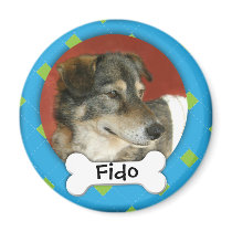 Personalized Argyle Dog Photo magnets