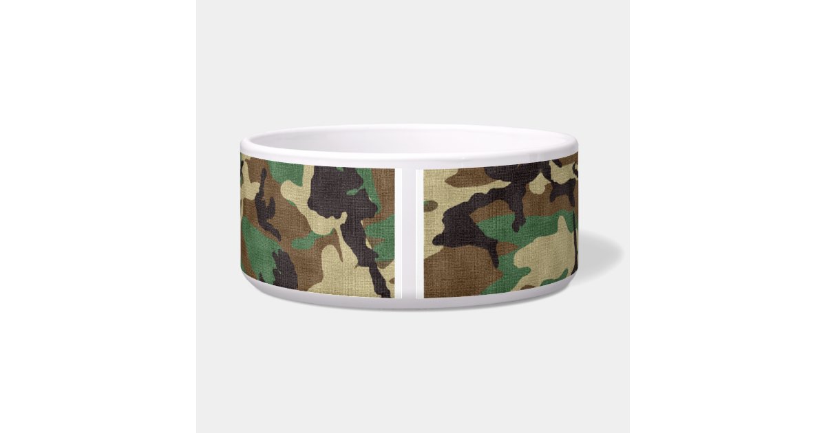 Personalized Army Woodland Camouflage Dog Bowl Zazzle