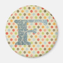 Personalized Art Letter F Refrigerator Magnets